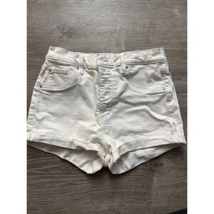 Garage Womens White High Rise Button Fly Denim Shorts Size 7  Summer